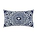CaliTime Canvas Pillow Cover Case for Couch Sofa Home Decoration Modern Compass Geometric 12 X 20 Inches Navy Blue