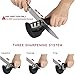 Knife Sharpener, MABOLON 3-Stage Kitchen Knife Sharpener, Helps Repair, Sharpening for All Dull Knife,Scissors Chefs and Pocket Knives,Cleaning Cloth Included