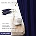 FLOWEROOM Blackout Curtains Thermal Insulated with Grommet Curtains for Bedroom, Navy Blue, 52 x 63 inch, 2 Panel