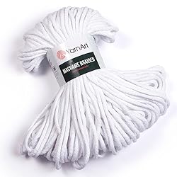 YarnArt Macrame Braided 4 mm Soft Cord, 55% Cotton