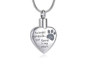 RIMZVIUX Cremation Jewelry for Ashes for Dog Cat Waterproof Pet Memorial Urn Pendant Necklace for Ashes