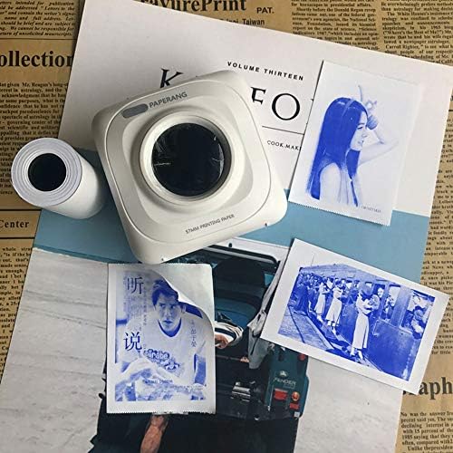 Glossy Printable Sticker Paper Roll -Blue Direct Thermal Paper Self-Adhesive 57x30mm for PAPERANG and Mini Wireless Mobile Instant Printer,Set of 10