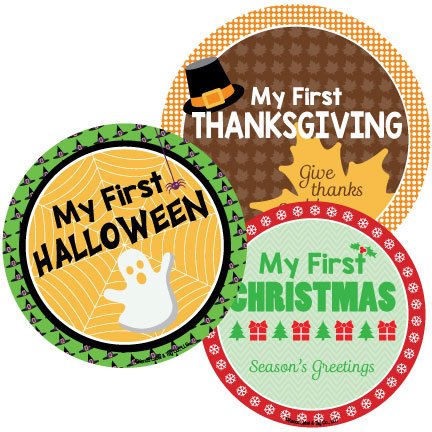 24 Pack Baby Month Stickers and Milestone Stickers by Kenco - Track Your Baby's First Year Month-by-Month and Holidays! Boys and Girls' Available (Girl) - Thumbnail 2