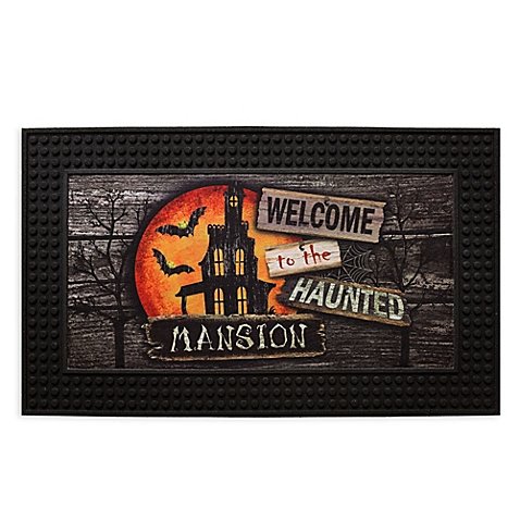 Moonlit Mansion 18.5-Inch x 30.5-Inch LED Halloween Door Mat with Spooky Sounds (Pack Of 2)