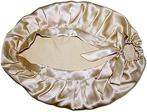 RAILONCH 100% Mulberry Silk Night Sleep Cap Soft with Adjustable Elastic Ribbon for Women Girls, Night Cap Head Cover Bonnet for Hair Care