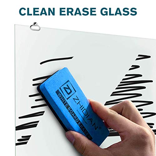 ZHIDIAN Glass Whiteboard Dry Erase Board, 48x30" Modern Large