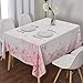 Wewoch Decorative Cherry Blossom Floral Print Rectangle Tablecloth Waterproof Fabric Lace Table Cloth for Dining Kitchen Room and Party 60 Inch by 84 Inch