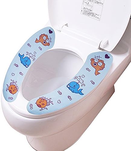Cartoon Lovely Toilet Seat Cover Cushion (Blue Fish Pattern) By YINYI - Warmer Children Potty Seat Cover Pads Bathroom Washable Health