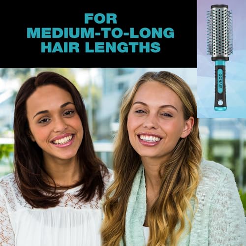 Conair Grip & Style Round Brush, Nylon Bristle Hair Brush for Blowout Styling, For Medium to Long Lengths, Ideal for Curly Hair