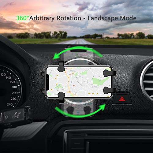 JDgoods Creative Bear Wireless Qi Fast Charge Car Mount Holder Compatible with iPhone Xs Max/XS/XR/X/8/8 Plus, Samsung Galaxy S10/S10+/S10E/Note 9/S9/S9+/Note 8/S8/S7, AirPods and More (Black)