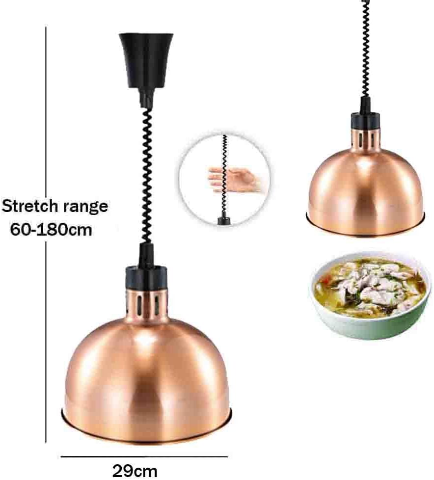 Electroplating Lampshade Telescopic Chandelier Restaurant Insulation Lamp Buffet Lifting Food Heating Lamp