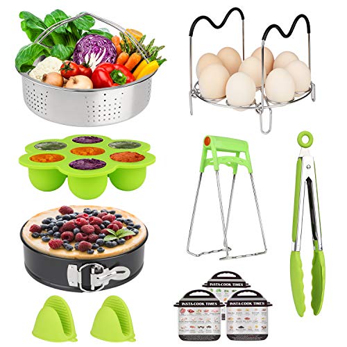 Instant Pot Accessories Set,8 in 1 Pressure Cooker Accessories Set for 5,6,8 Qt,with Steamer Basket, None-stick Springform Pan, Egg Bites Mold, Egg Steamer Rack, Dish Clip, Kitchen Tongs and so on - Thumbnail 7