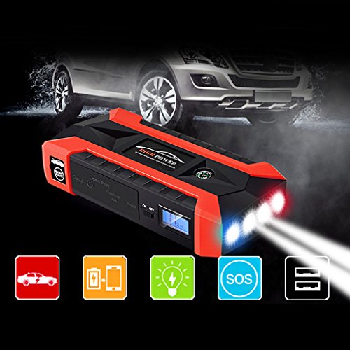 Xumeili 89800mAh 4 USB Portable Car Jump Starter Pack Booster Charger Battery Power Bank (Red)