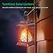 TomCare Solar Lights Metal Flickering Flame Solar Lantern Outdoor Hanging Lanterns Decorative Lighting Heavy Duty Solar Powered Waterproof Umbrella Lighting for Garden Yard Patio Deck, 2 Pack（Black）