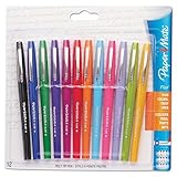 Paper Mate Flair Felt Tip Pens, Medium Point, 12-Count, Assorted Colors