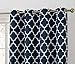 HLC.ME Lattice Print Decorative Blue Blackout Curtains 96 Inch Long - Thermal Insulated Privacy Room Darkening Window Grommet Drapes Modern Curtains for Master Bedroom - Navy Blue - 52 W x 96 L
