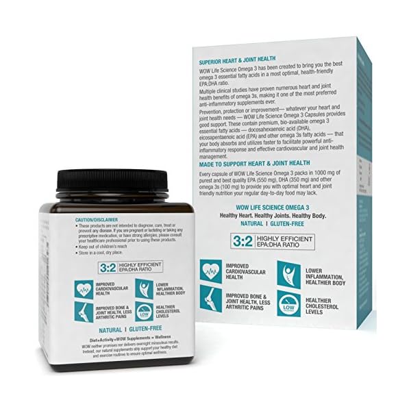 Wow Life Science Omega 3 Fish Oil 1300mg Triple 3X Strength 550 mg