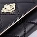 Jastore Elegant Lady Women Clutch Crown Wallet Long Purse Leather Wallet (Black)