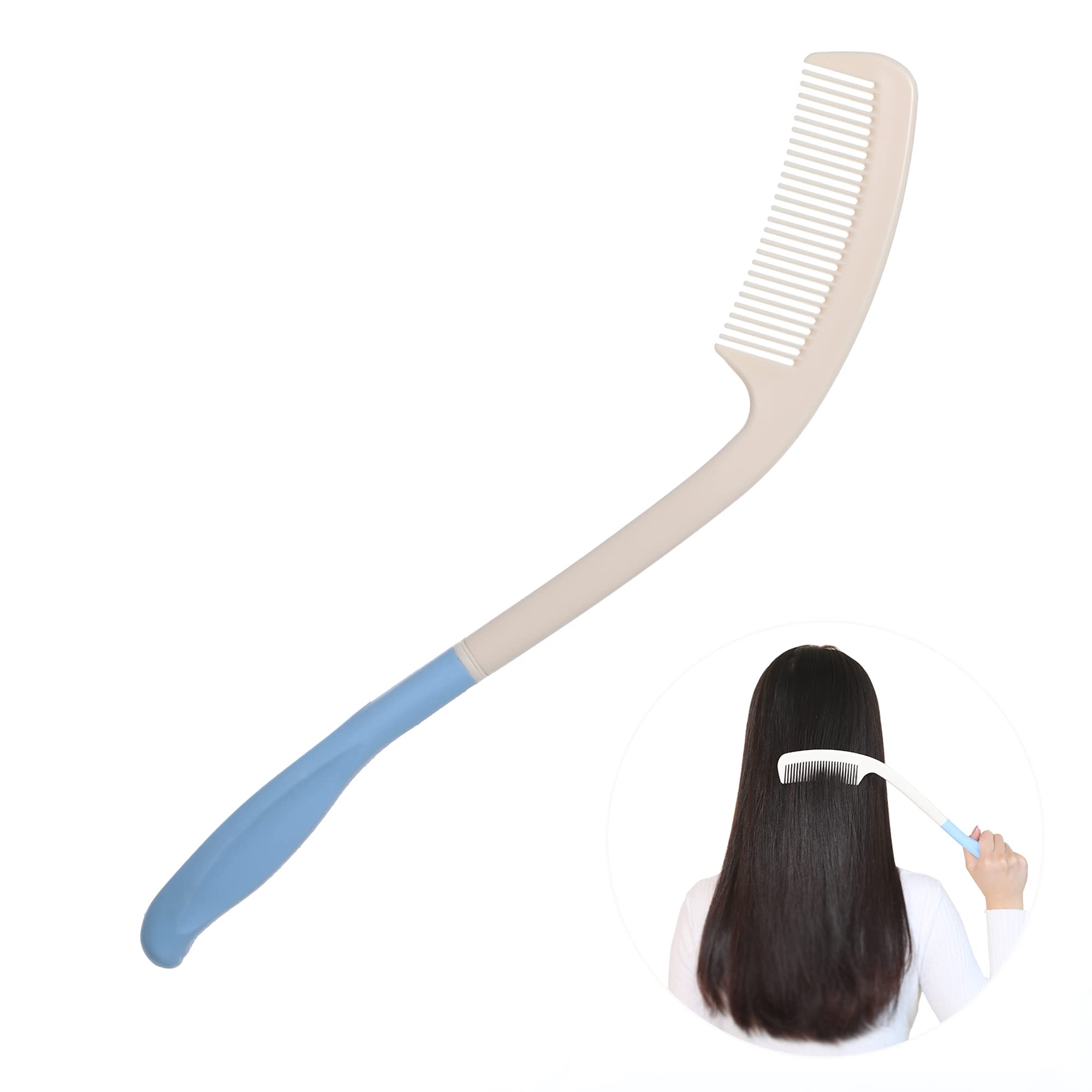 15" Long Reach,Long Handle Soft Comb Beauty Hair Applicable to elderly and hand-disabled people inconvenient upper limb activities