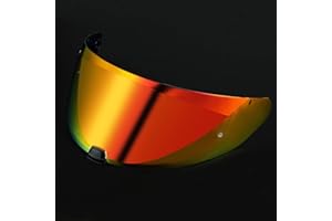 FCKBLSL i70 i10 HJ-31 Motorcycle Helmet Visor Uv Protection Helmet Shield (Revo Red Gold)