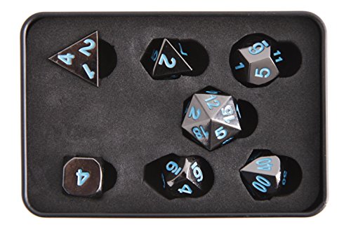 image for Forged Dice Co. Metal Gunmetal Silver Color with Arctic Ice Blue Numbe