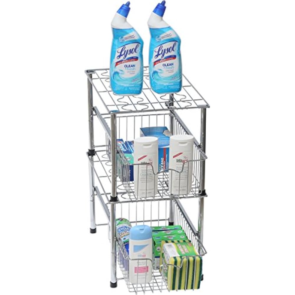  & Drawer Organization Stackable Under Sink Sliding Basket