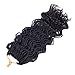 14'Wavy Senegalese Twist Free Ends Synthetic Braiding Hair Extensions 35 Roots/Pack 85g Kanekalon Ombre Jumbo Crochet Braids Pre-looped Hair (3 pcs 14 inch, 1b)