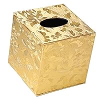 AYCQ Home Decor Chic Kleenex Box Holders PU Leather Gold Leaf Square Tissue Box Cover (Gold Leaf)