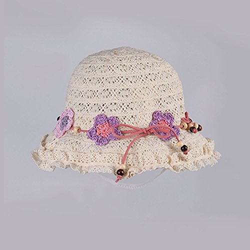 Children Kids Girl Floppy Sun Hat Wide Brim Baby Breathable Lace Cap Foldable Sunhat with Flower