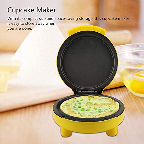 Multifunction Electric Baking Cake Maker,Yellow Cartoon Cupcake Machine Mold Breakfast DIY,Cute 7 Different Shaped,US Plug 110V