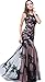 Babyonlinedress® Scoop Neck Mermaid Black lace Applique Evening Prom Dress