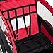 Aosom Elite Three-Wheel Bike Trailer for Kids Bicycle Cart for Two Children with 2 Security Harnesses & Storage, Red