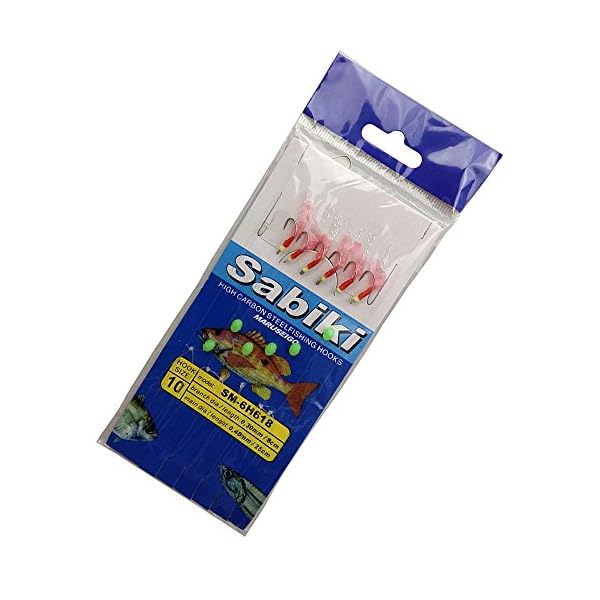 Easy-Catch–Assorted-10-Packs-FreshwaterSaltwater-Sea-Sabiki-Rigs-Glow-Sabiki-Bait-Rigs-Rigged-Fishing-LuresFeathers-Hooks-with-Ball-Bearing-Swivel-Interlock-Snap-Connector