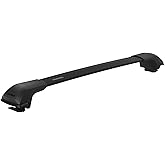 Yakima Timberline FX SM Single Integrated Crossbar for Raised Rails with Aerodynamic, T Slot Jetstream Black Crossbars, Matte Black