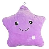 Star Plush Pillow - Mu Yangren LED Night light Creative Stuffed Toys for Kids Children (purple)