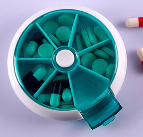 YANQINA 7-Day Round Medicine Pill Vitamin Box Case Storage Dispenser Holder Organizer