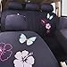CAR PASS Universal Fabric Car Seat Covers, Print Pink Flower and Butterfly Seat Covers Full Set with Airbag Compatible, Fit Sedans,Cars,Vans,Suitable for Women & Girly (Black and Pink)
