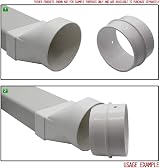 Kair 110x54mm Rectangular to 100mm Round Ducting Adaptor Connector UK Made view 5