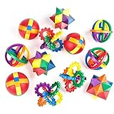 Neliblu Fun Puzzle Balls - Goody Bag Fillers - Party Favors, Party Toys, Goody Bag Favors, Carnival Prizes, Pinata Filler - Fidget Brain Teaser Puzzles (12 Pack) Clear Instructional Videos Included!
