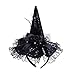 Tinksky Children Halloween Headband Feather Party Witch Hat for Costume Dress up Party Performance Supplies (Black)