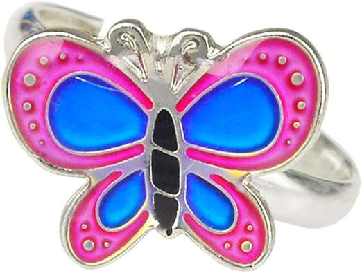 Amazon Com Fun Jewels Colorful Cute Butterfly Color Change Mood Ring For Girls Size Adjustable Jewelry fun jewels colorful cute butterfly color change mood ring for girls size adjustable