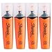 Sharpie Clear View Fluorescent Highlighters, Chisel Tip, Smear Guard Ink (Orange, 4-Pack)