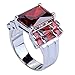 Psiroy 925 Sterling Silver Plated Created Garnet Filled Knuckle Wide Band Ring Size 8