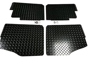 PBR PRODUCTS Polaris Ranger 800 BLACK Crew 2010-2014 UTV DIAMOND PLATE FLOOR FRONT AND REAR
