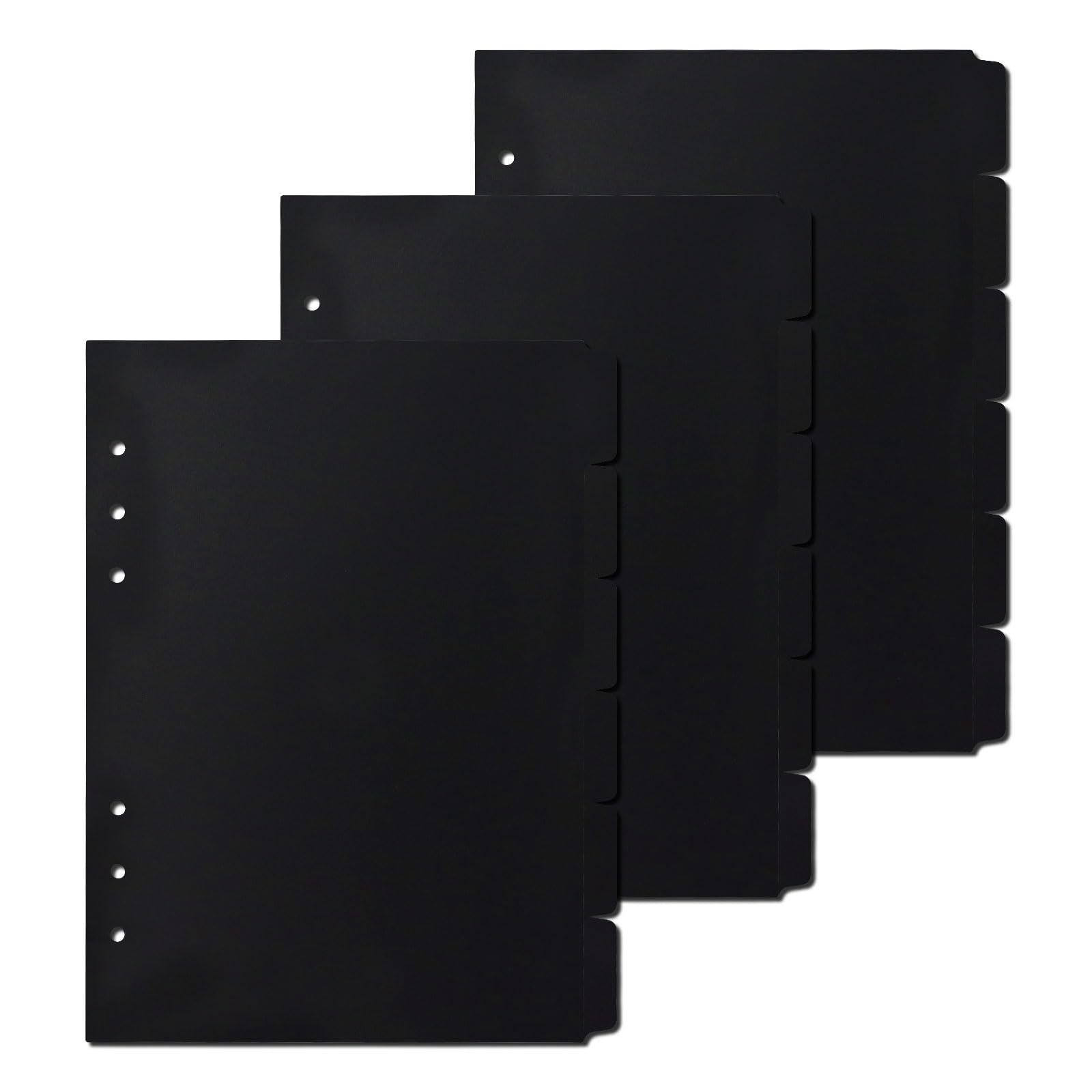 Photo 1 of ?3-Pack A5 Black Dividers 6-Tab Sturdy Plastic Planner Dividers Page Protectors for 6-Ring Binders, Agenda, Notebooks Inserts(No Stickers)