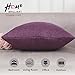 Home Brilliant Breathable Linen Burlap Decor Square Throw Cushion Cover Pillow Sham for Living Room, 18x18 Inches, Eggplant