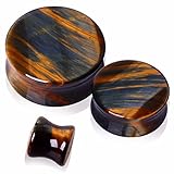 Natural Blue Tiger Eye Stone Saddle Plug