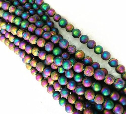 TryMarket(TM) BA4855 6mm/60PCS/1set Titanium Crystal Agate Druzy Quartz Geode Stone loose bead