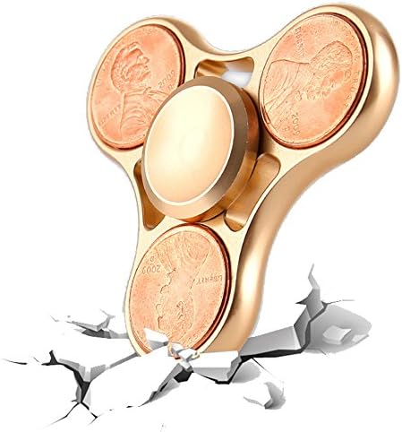 YILE SHU Polishing 1 Cent Tri Hand Spinner Fidget Toy With Hybrid Bearings 4 Colors (Gold)