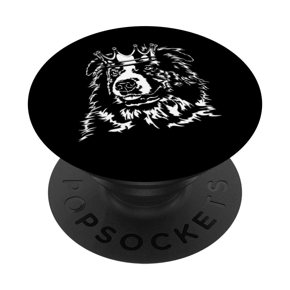 Funny Australian Shepherd with crown herder dog mom PopSockets Swappable PopGrip